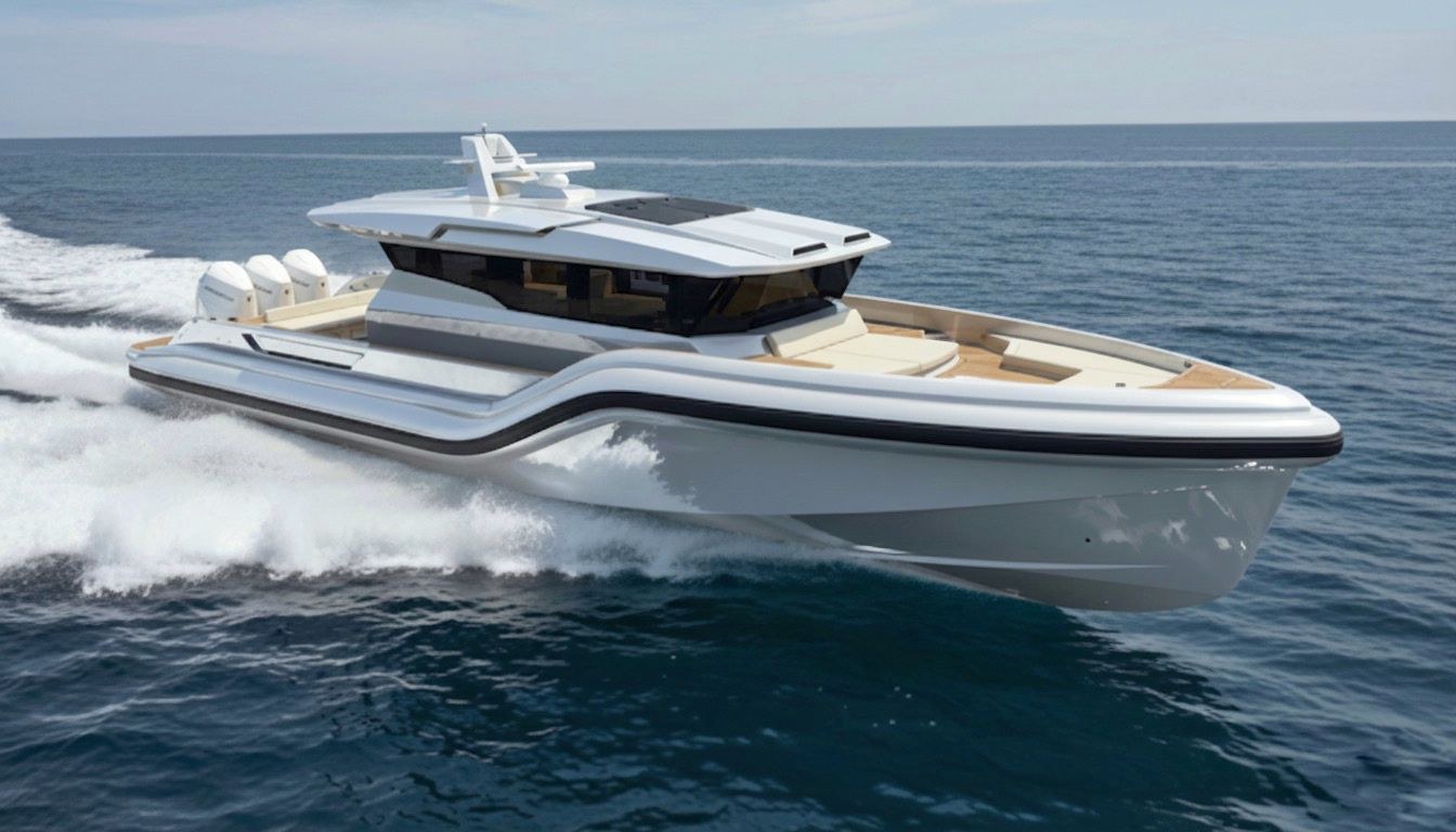 White Hamer leisure vessel shown cruising at sea